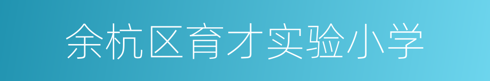 余杭区育才实验小学的同义词