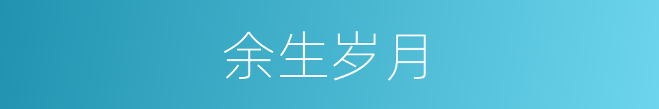 余生岁月的同义词