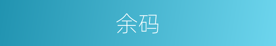 余码的意思