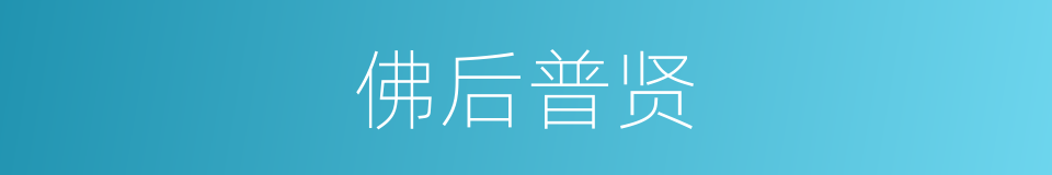 佛后普贤的同义词