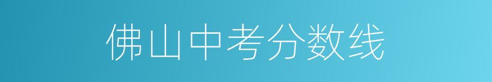 佛山中考分数线的同义词