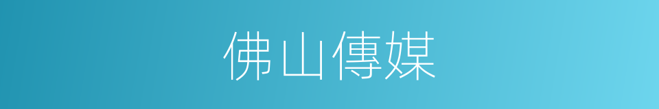 佛山傳媒的同義詞