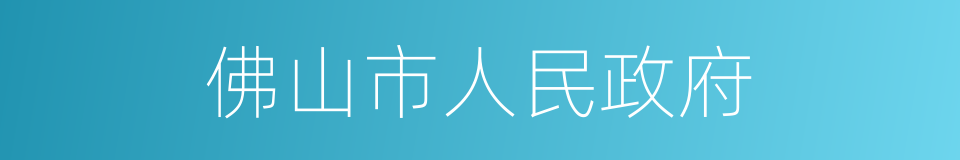 佛山市人民政府的同义词