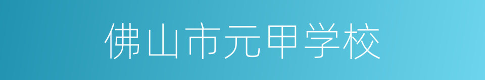 佛山市元甲学校的同义词