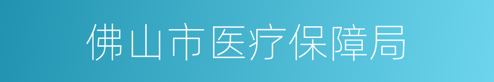 佛山市医疗保障局的同义词