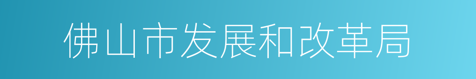 佛山市发展和改革局的同义词