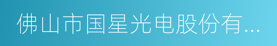 佛山市国星光电股份有限公司的同义词