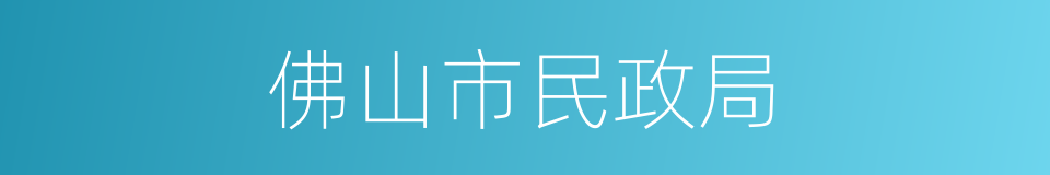 佛山市民政局的同义词