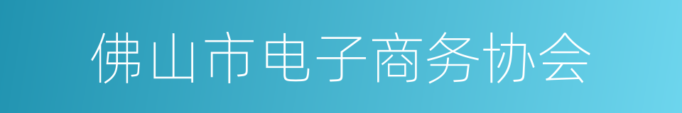 佛山市电子商务协会的同义词