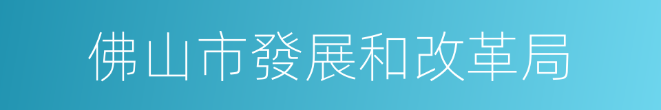 佛山市發展和改革局的同義詞