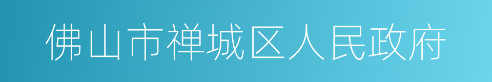 佛山市禅城区人民政府的同义词