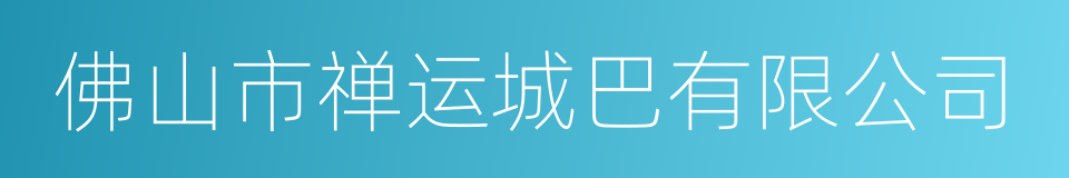 佛山市禅运城巴有限公司的同义词