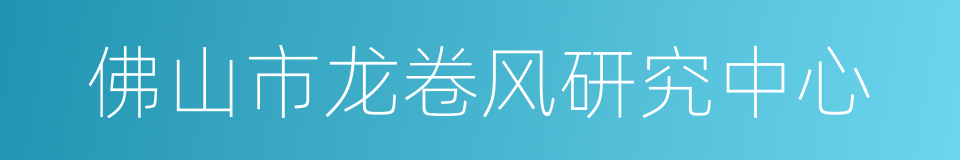 佛山市龙卷风研究中心的同义词