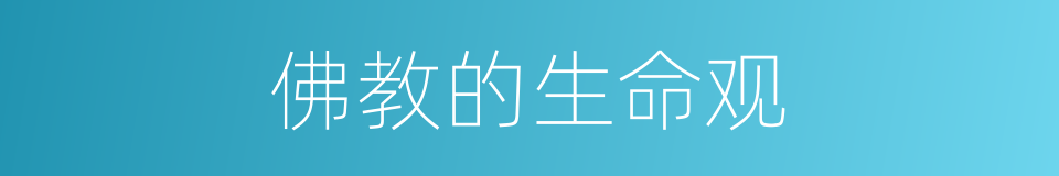 佛教的生命观的同义词