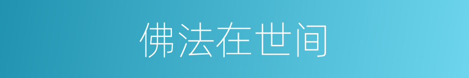 佛法在世间的同义词