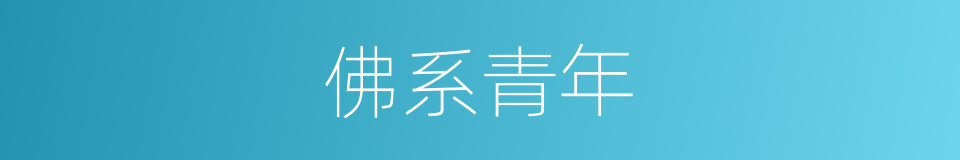 佛系青年的意思