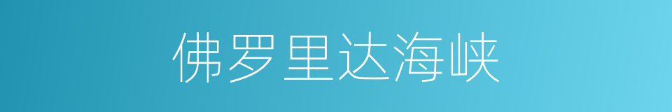 佛罗里达海峡的同义词