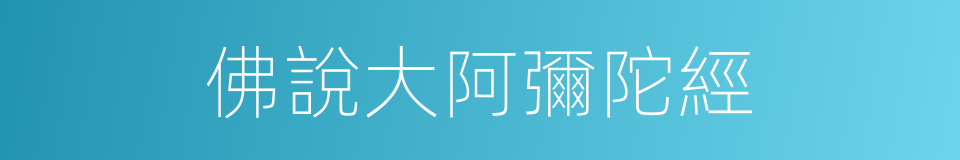 佛說大阿彌陀經的同義詞