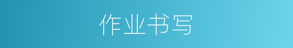 作业书写的意思