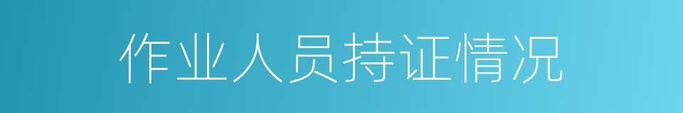 作业人员持证情况的同义词