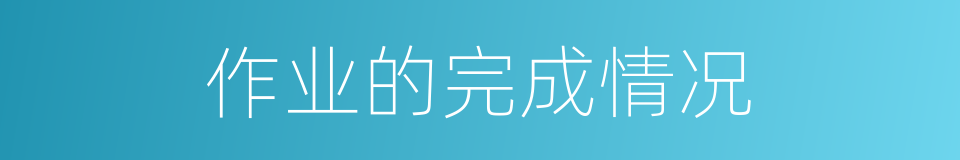 作业的完成情况的同义词