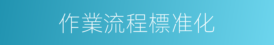作業流程標准化的同義詞