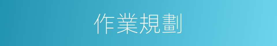 作業規劃的同義詞