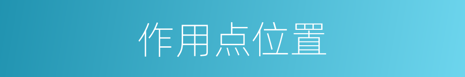作用点位置的同义词