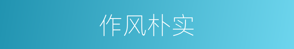 作风朴实的同义词