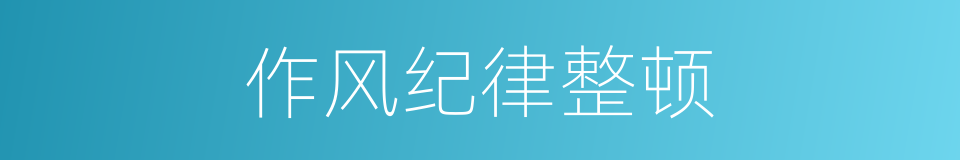 作风纪律整顿的同义词