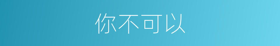 你不可以的同义词