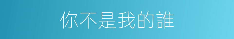 你不是我的誰的同義詞
