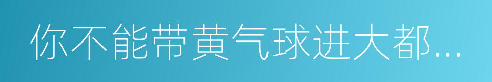 你不能带黄气球进大都会博物馆的同义词