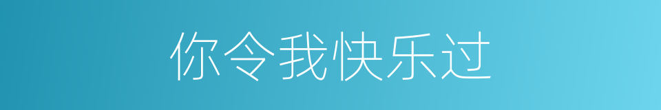 你令我快乐过的同义词