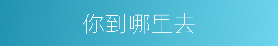 你到哪里去的同义词