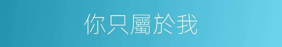 你只屬於我的同義詞