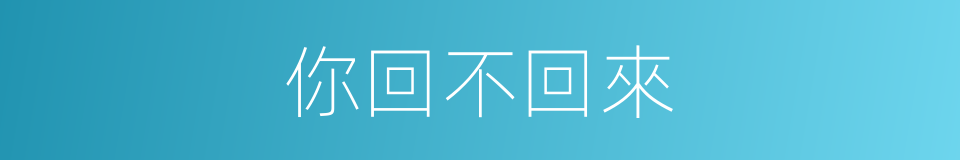 你回不回來的同義詞