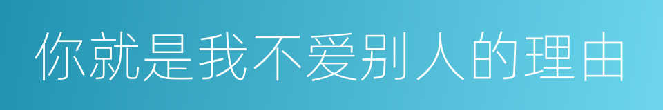 你就是我不爱别人的理由的同义词