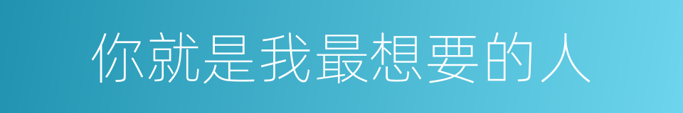 你就是我最想要的人的同义词