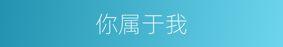 你属于我的同义词