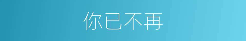 你已不再的同义词