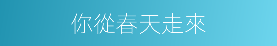 你從春天走來的同義詞