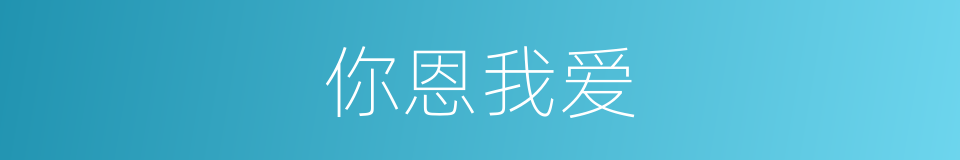 你恩我爱的意思