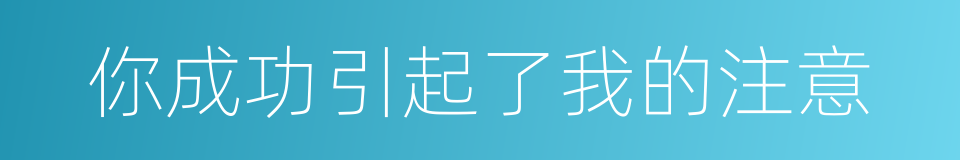 你成功引起了我的注意的同义词