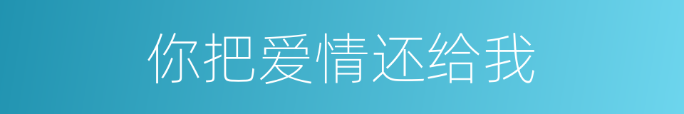 你把爱情还给我的同义词