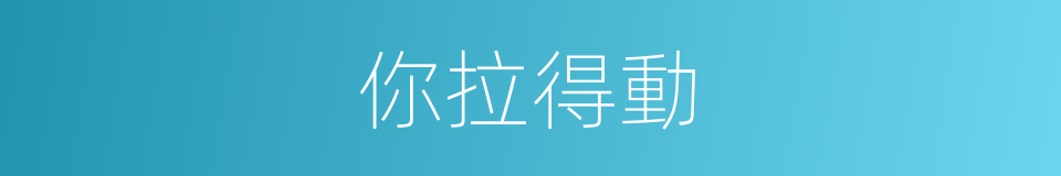你拉得動的同義詞