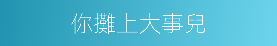 你攤上大事兒的同義詞