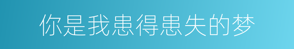你是我患得患失的梦的同义词