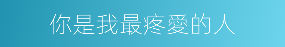 你是我最疼愛的人的同義詞