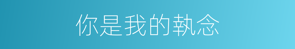 你是我的執念的同義詞